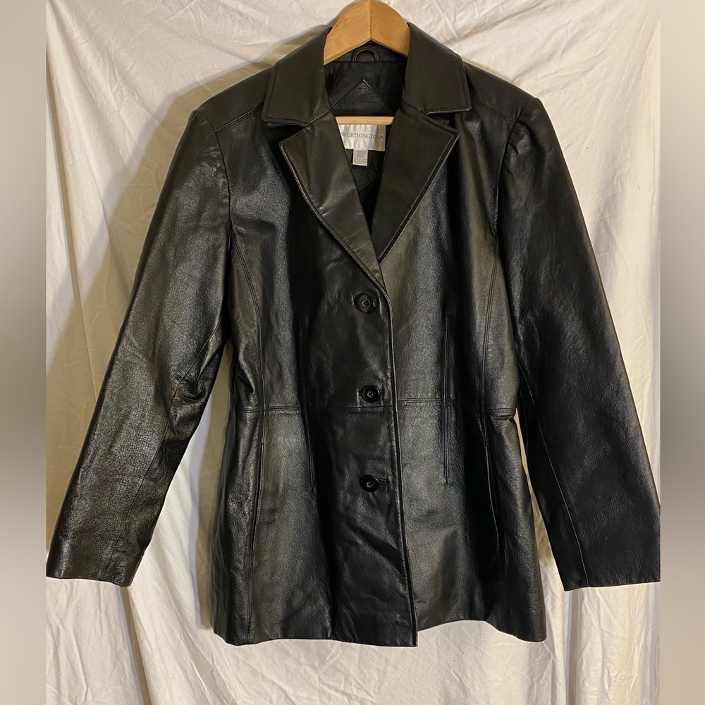 Worthington Leather Jacket size Petite L